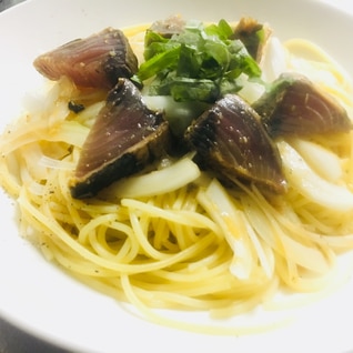 簡単！カツオのたたきパスタ